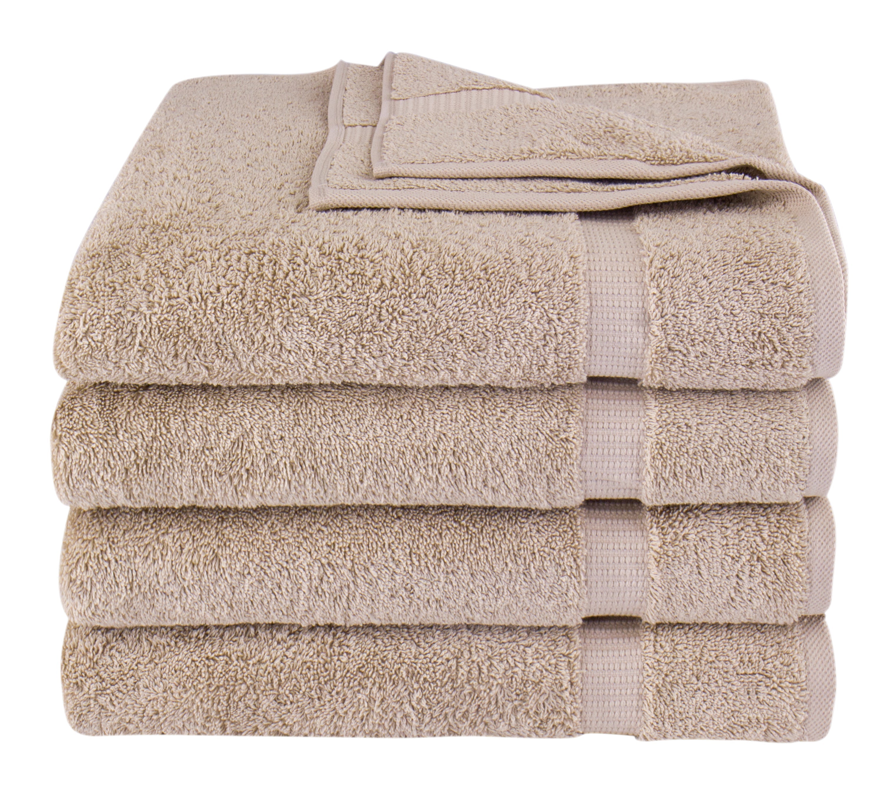 Villa Turkish Cotton Luxury Hotel Collection Bath Towels - 4 Pieces Taupe Bath Towel - Tophatter Daily Deals