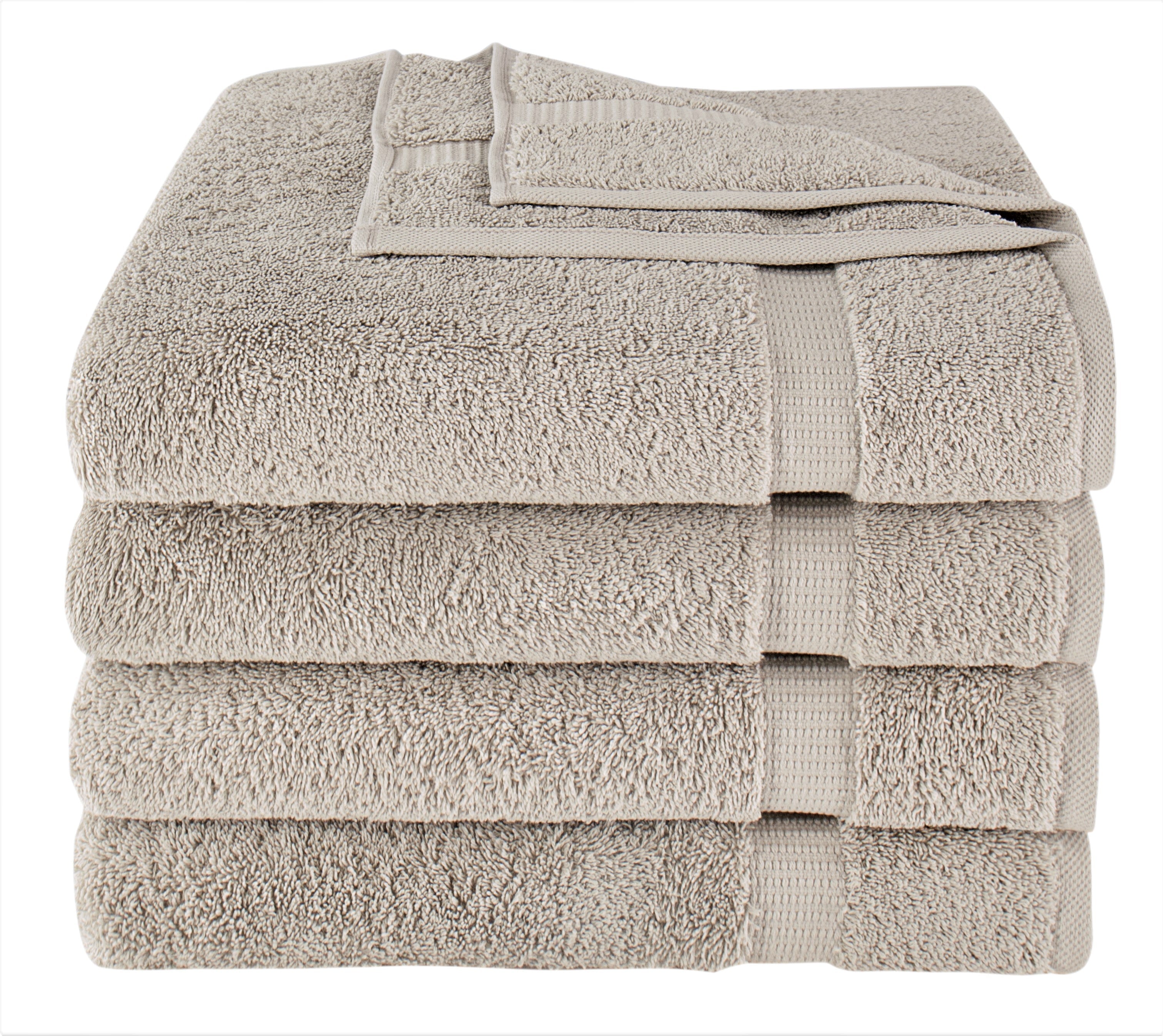 Villa Turkish Cotton Luxury Hotel Collection Bath Towels - 4 Pieces Silver Bath Towel - Tophatter Daily Deals