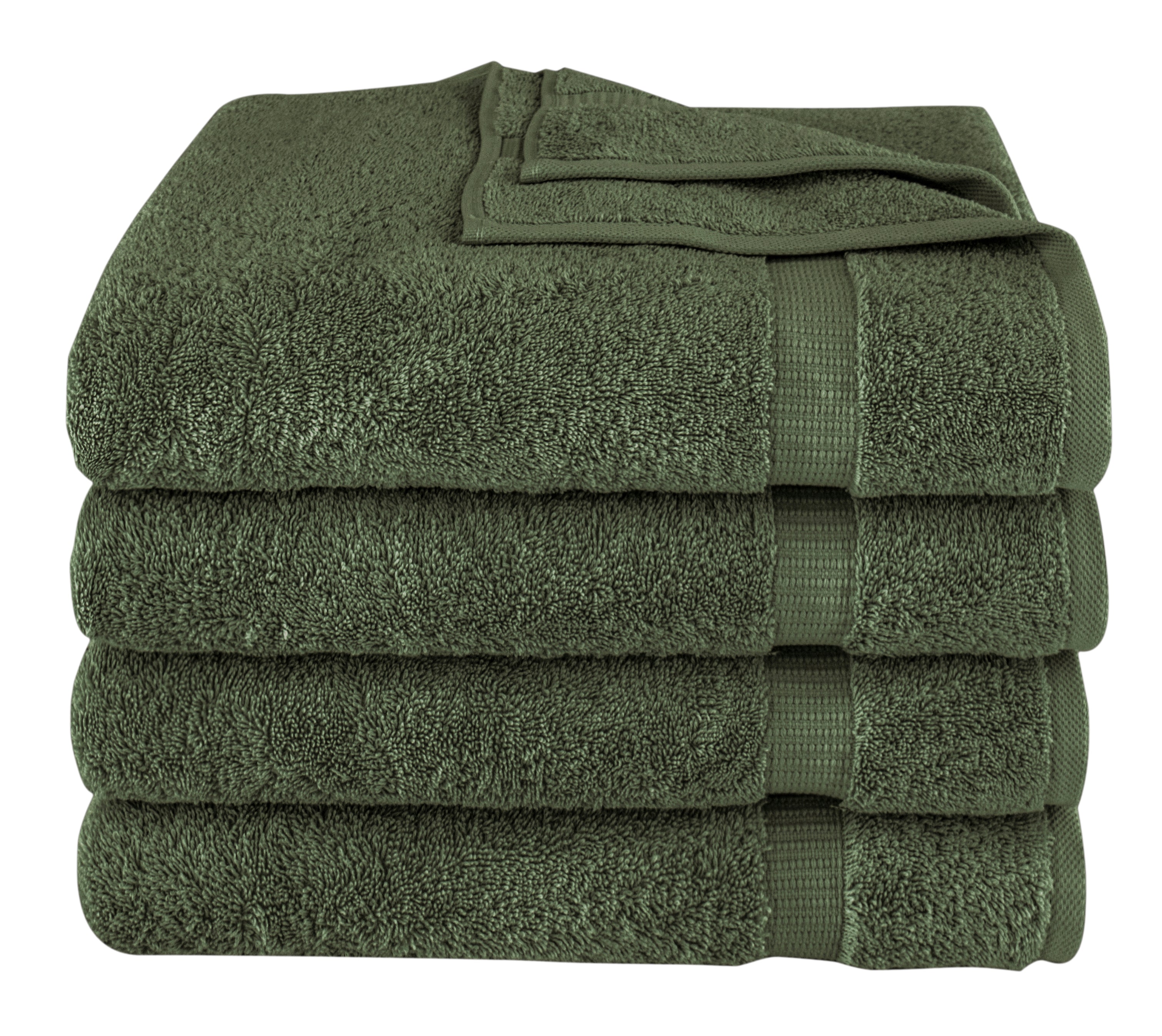Villa Turkish Cotton Luxury Hotel Collection Bath Towels - 4 Pieces Olive Green Bath Towel - Tophatter Daily Deals