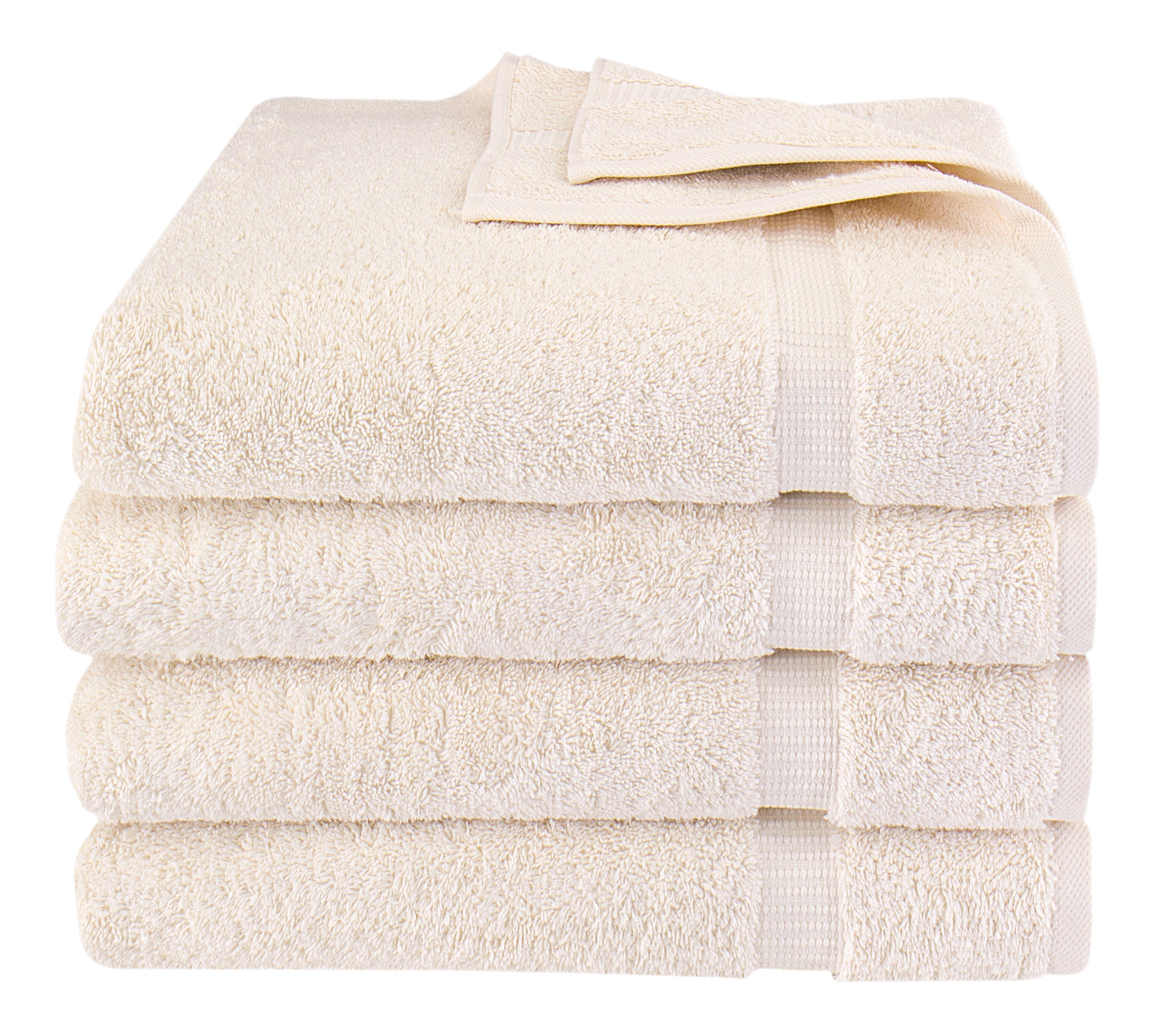 Villa Turkish Cotton Luxury Hotel Collection Bath Towels - 4 Pieces Champagne Bath Towel - Tophatter Daily Deals