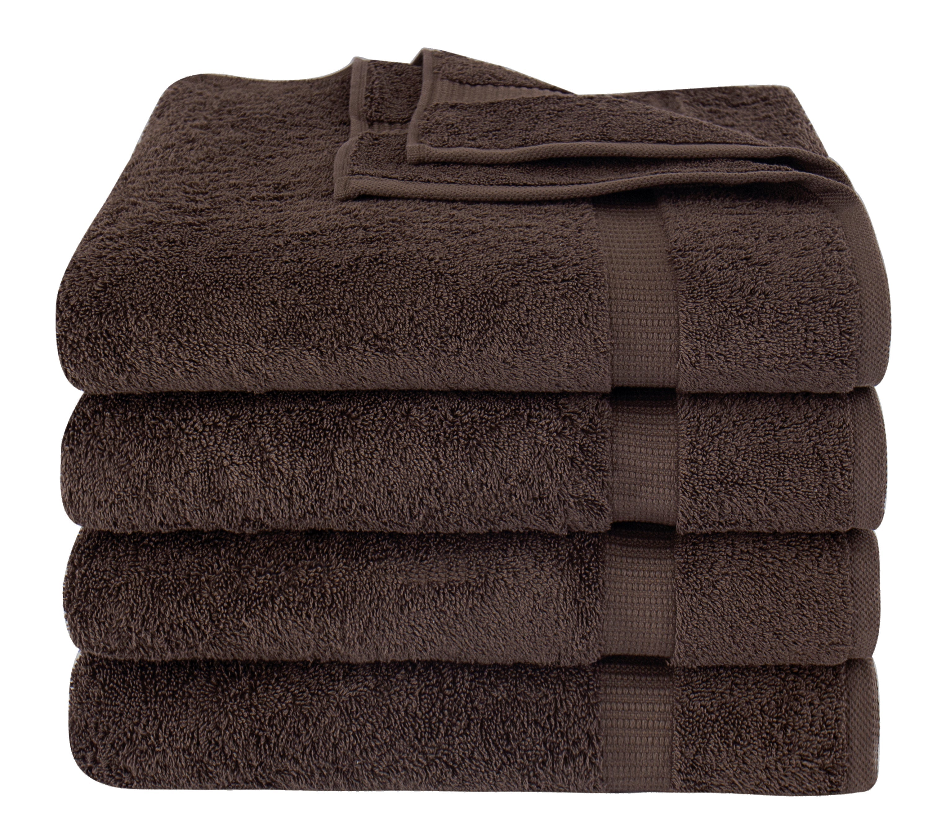 Villa Turkish Cotton Luxury Hotel Collection Bath Towels - 4 Pieces Chocolate Bar Bath Towel - Tophatter Daily Deals