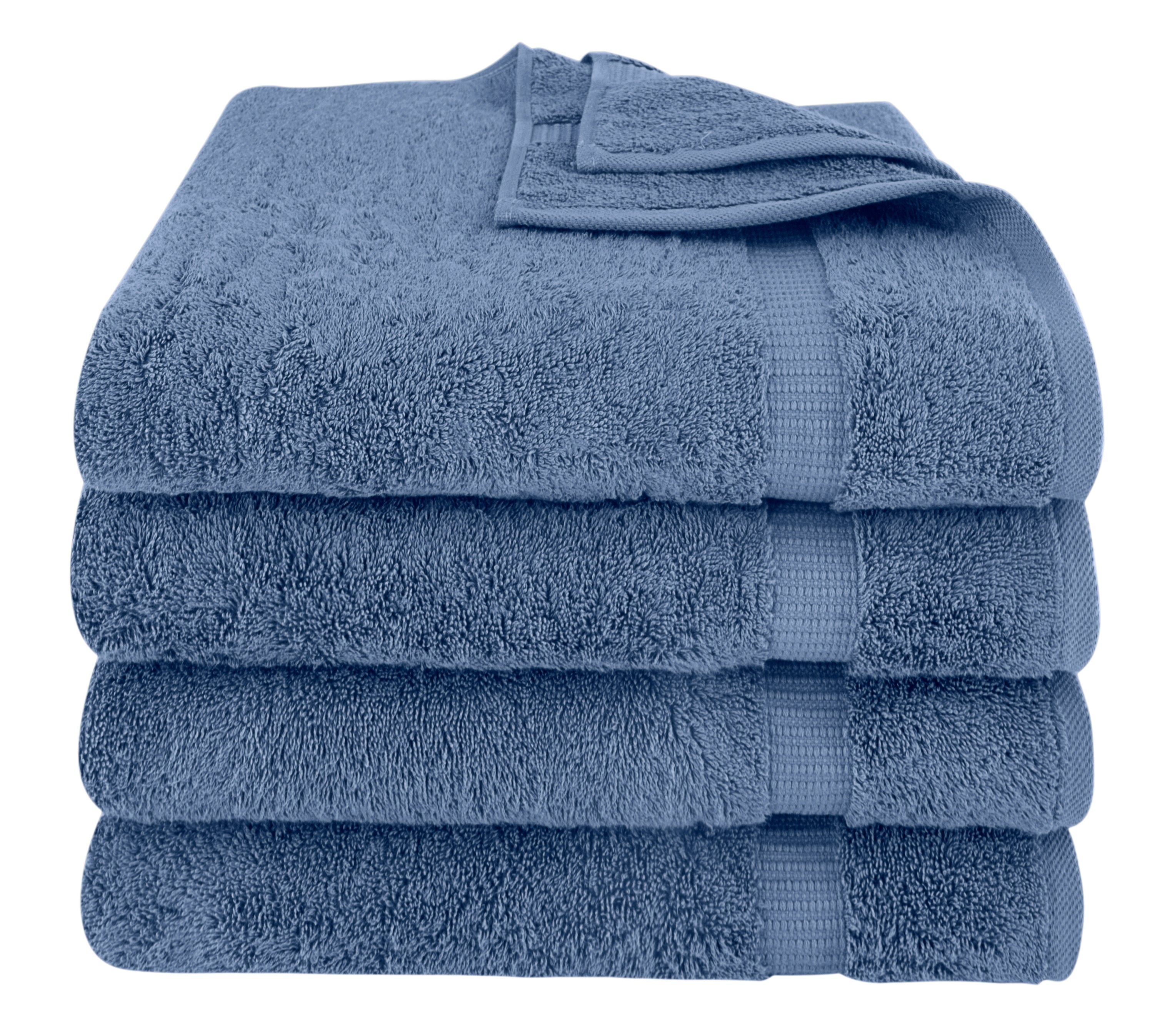 Villa Turkish Cotton Luxury Hotel Collection Bath Towels - 4 Pieces Deep Blue Bath Towel - Tophatter Daily Deals
