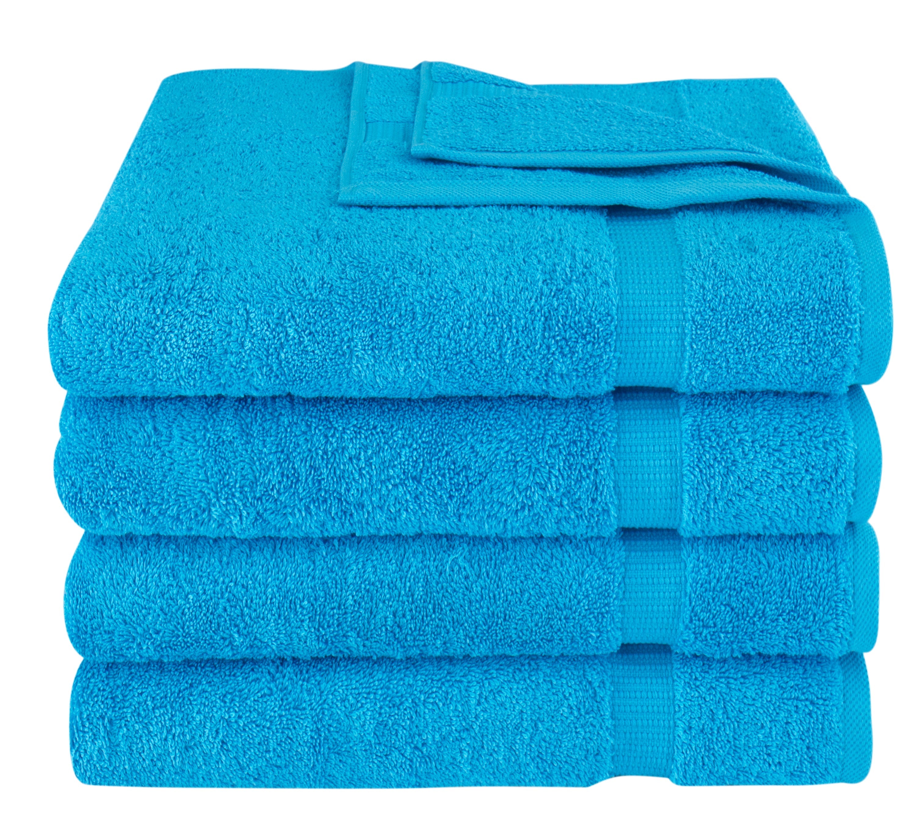 Villa Turkish Cotton Luxury Hotel Collection Bath Towels - 4 Pieces Blue Sky Bath Towel - Tophatter Daily Deals