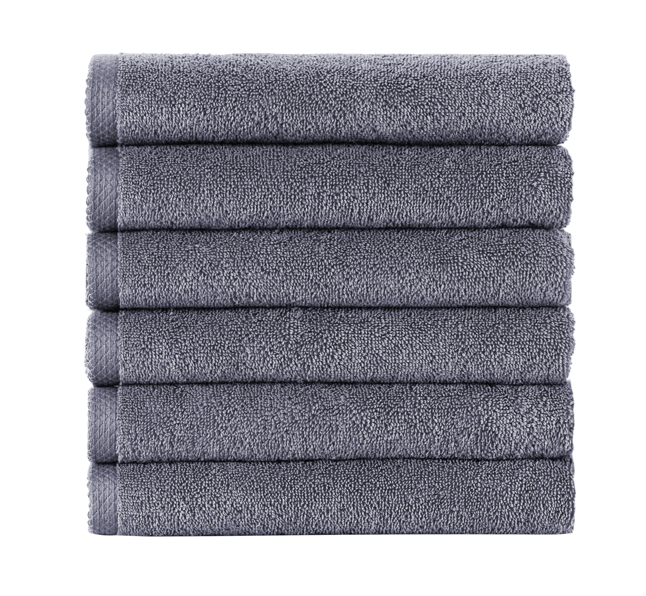 Hospitality Turkish Cotton Hand Towels - 6 Pieces Grey Bath Towel - Tophatter Daily Deals