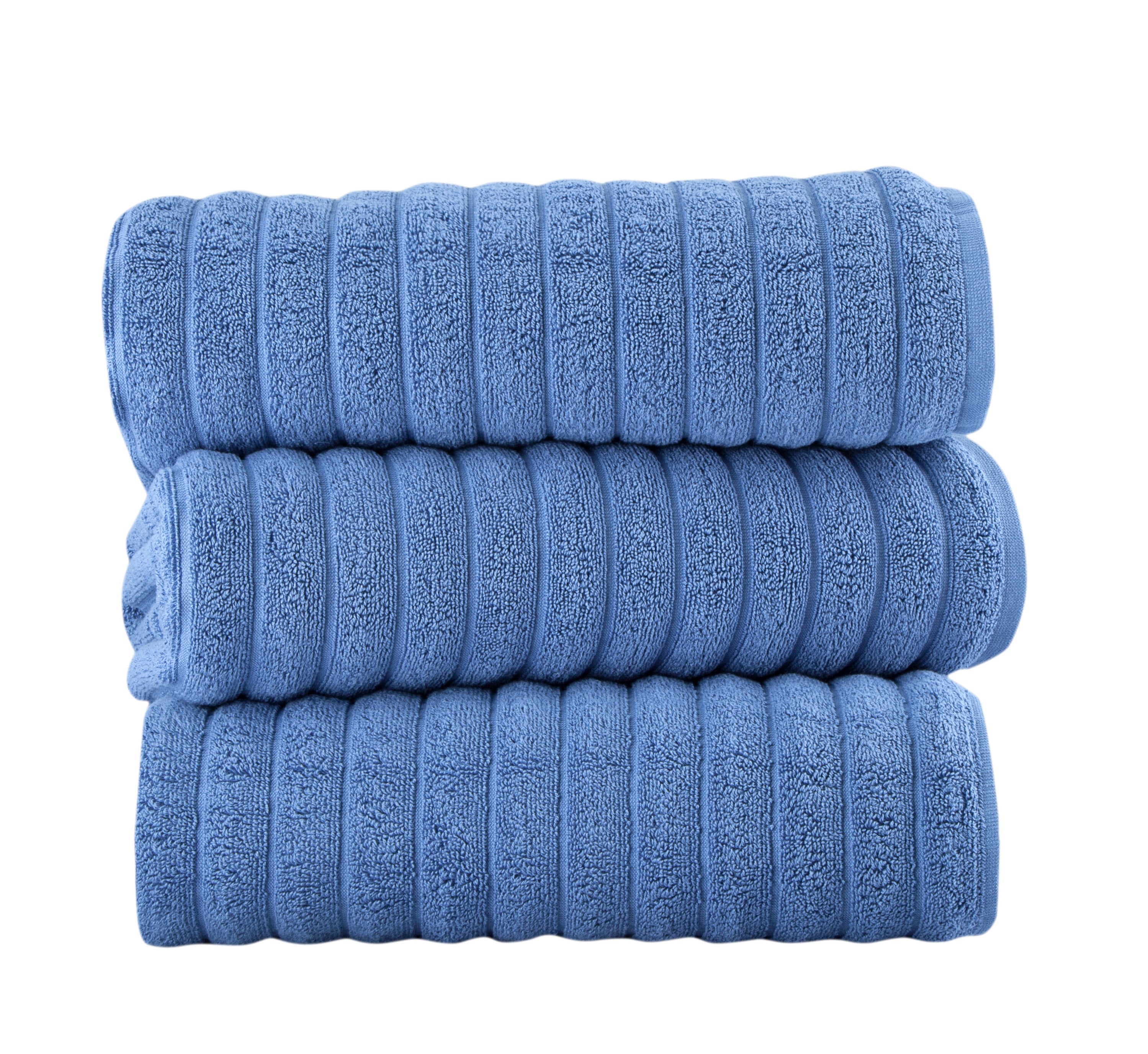 Brampton Turkish Cotton Ultimate Luxury SPA Bath Sheet Towels - 3 Pieces - 40x65" Blue Bath Towel - Tophatter Daily Deals