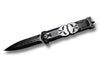 " Punisher " Jumbo 6 Inches Closed Black Stiletto Style Spring Assist Knife - TOPHATTER'S ARMORY DEALS Collectible Weapons - Tophatter Daily Deals