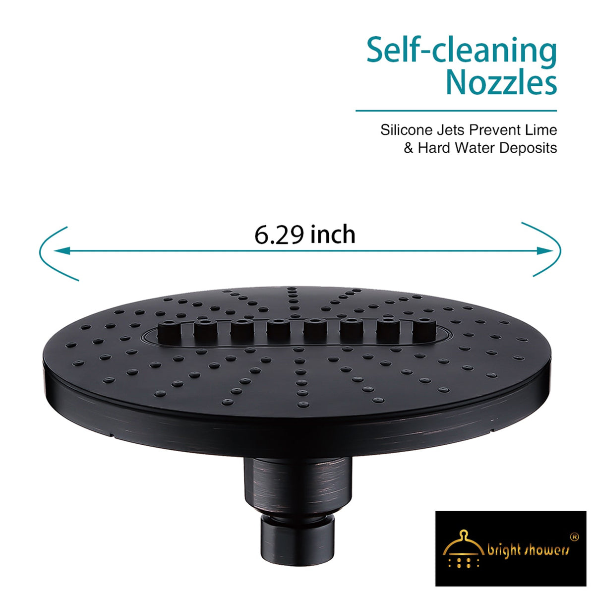 Bright Showers 6.3" 2-Spray Rainfall Shower Head with Adjustable Angles Home Improvement - Tophatter Daily Deals