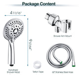9-Spray Handheld Shower Head Set with Hose and Shower Arm Mount Home Improvement - Tophatter Daily Deals