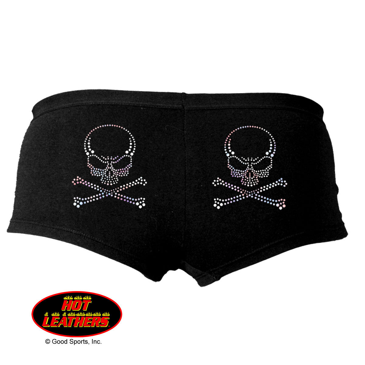 Hot Leathers Stud Skull and Crossbones Ladies Boy Shorts Boy Shorts - Tophatter Daily Deals