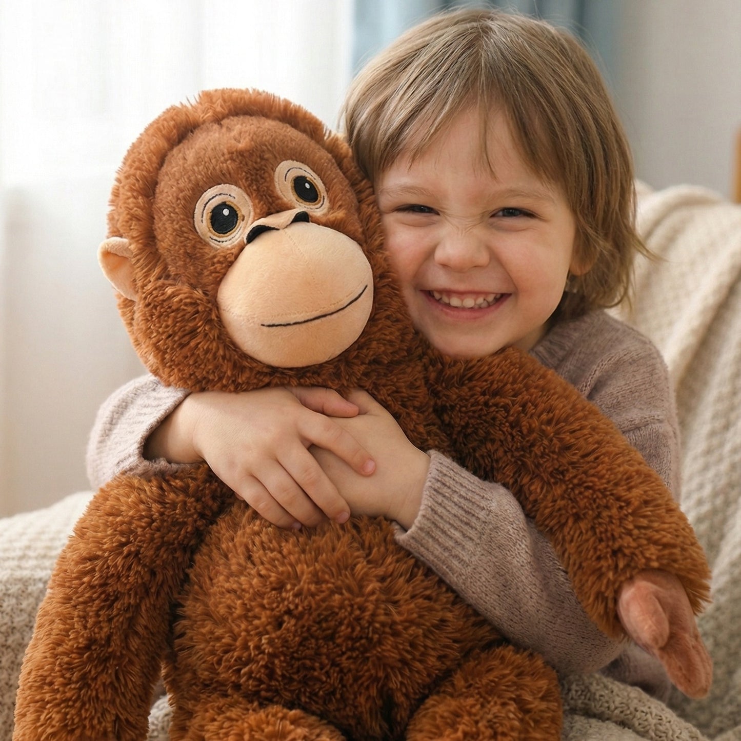 PUNCH Famous Monkey Plush Toy 66cm DJUNGELSKOG Orangutan Super Soft Stuffed Animal Cuddle Buddy Toys & Games > Plush Toys - Tophatter Daily Deals
