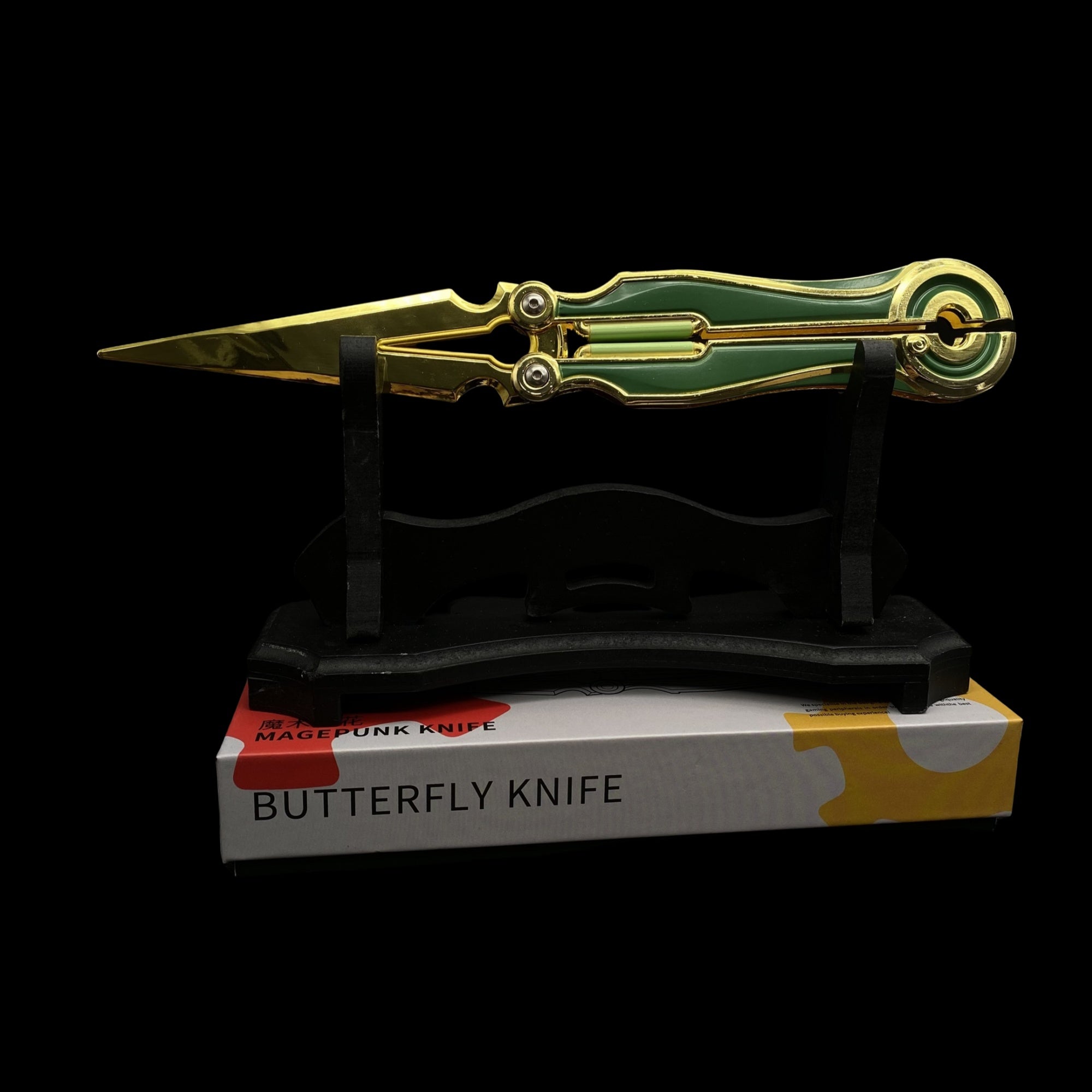 Metal Magepunk 3.0 Sparkswitch Knife Dull Blade Replica For Display Green & Stand A - Tophatter Daily Deals