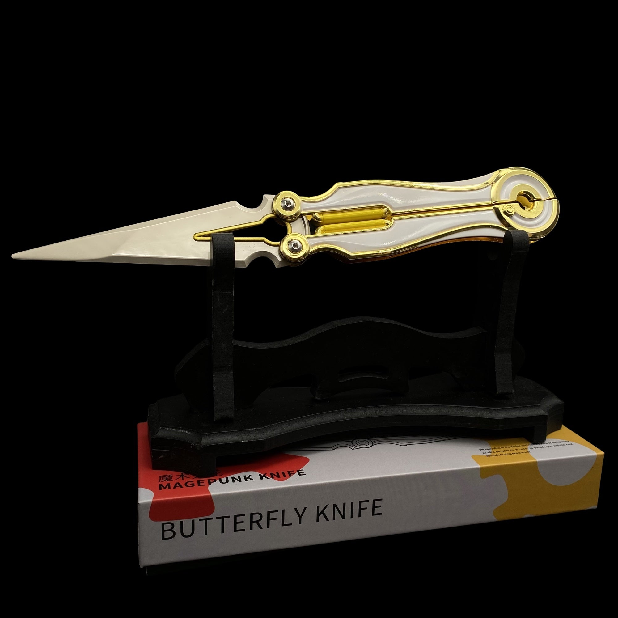 Metal Magepunk 3.0 Sparkswitch Knife Dull Blade Replica For Display White & Stand A - Tophatter Daily Deals