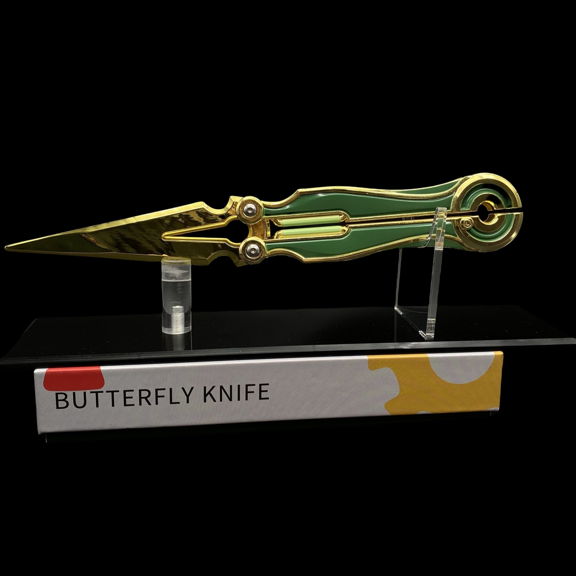 Metal Magepunk 3.0 Sparkswitch Knife Dull Blade Replica For Display Green & Stand B - Tophatter Daily Deals