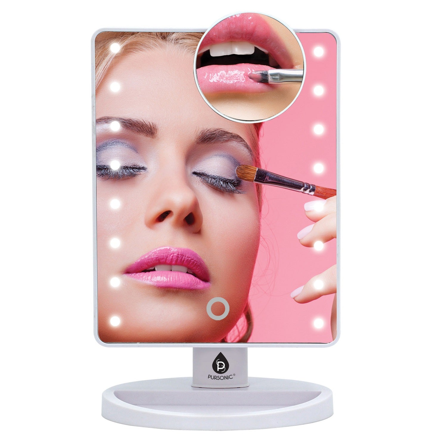 Pursonic LED Lighted Vanity Makeup Mirror Mirrors - Tophatter Daily Deals