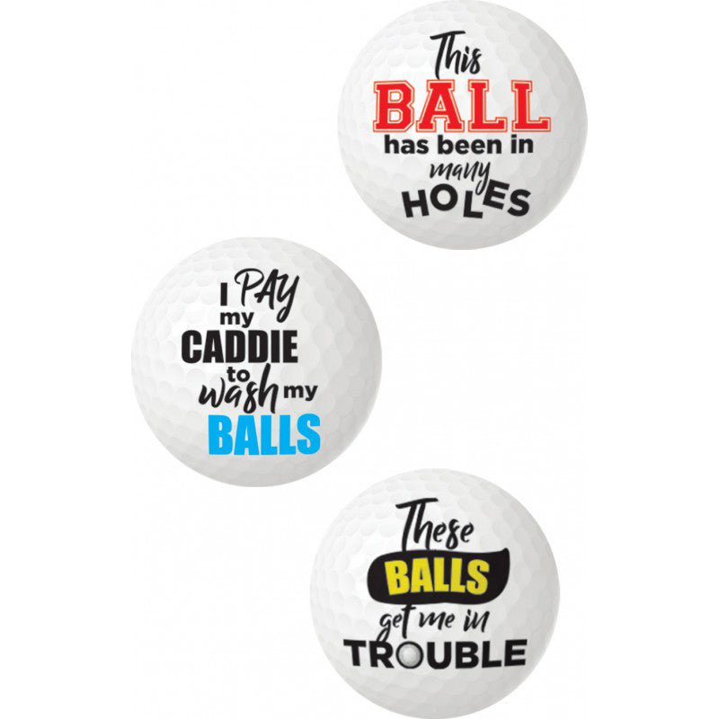 Balls Deep Novelty Golf Balls – Set of 3 Humorous Golf Ball Set > Novelties > Gag Gifts - Tophatter Daily Deals