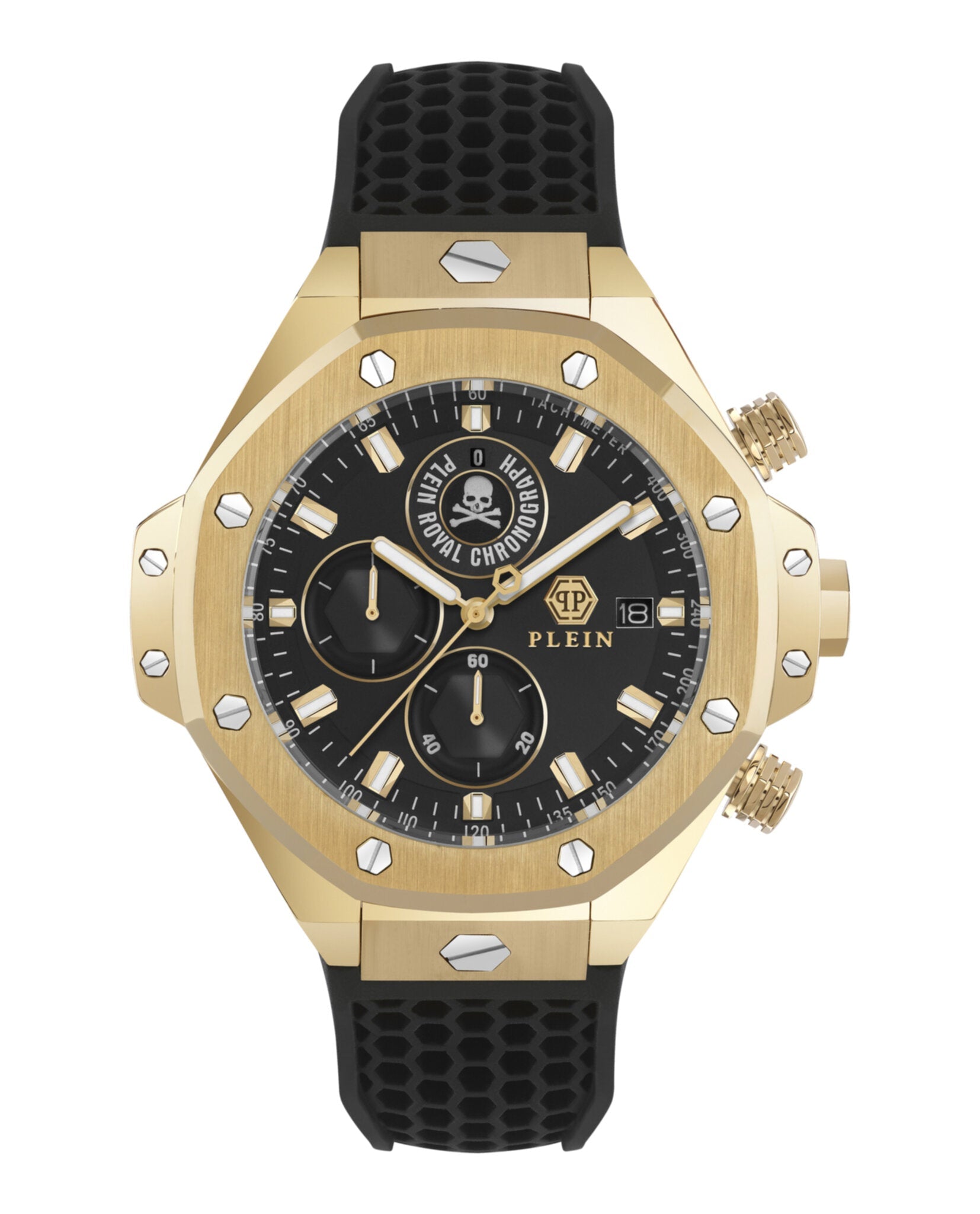 Philipp Plein Plein Chrono Royal Silicone Watch Gold Watches - Tophatter Daily Deals