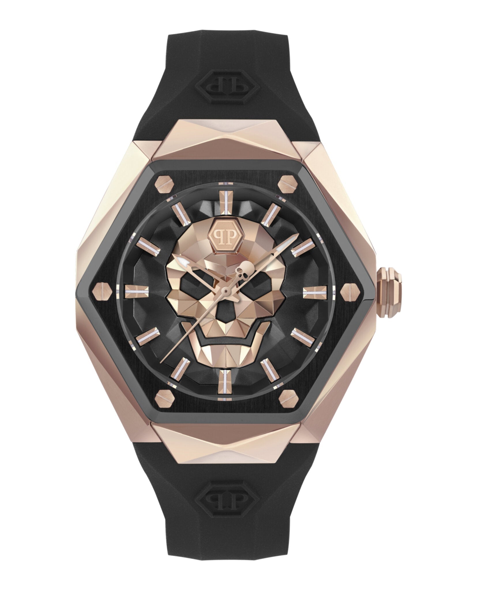 Philipp Plein The $kull Spikes Silicone Watch Two Tone Watches - Tophatter Daily Deals