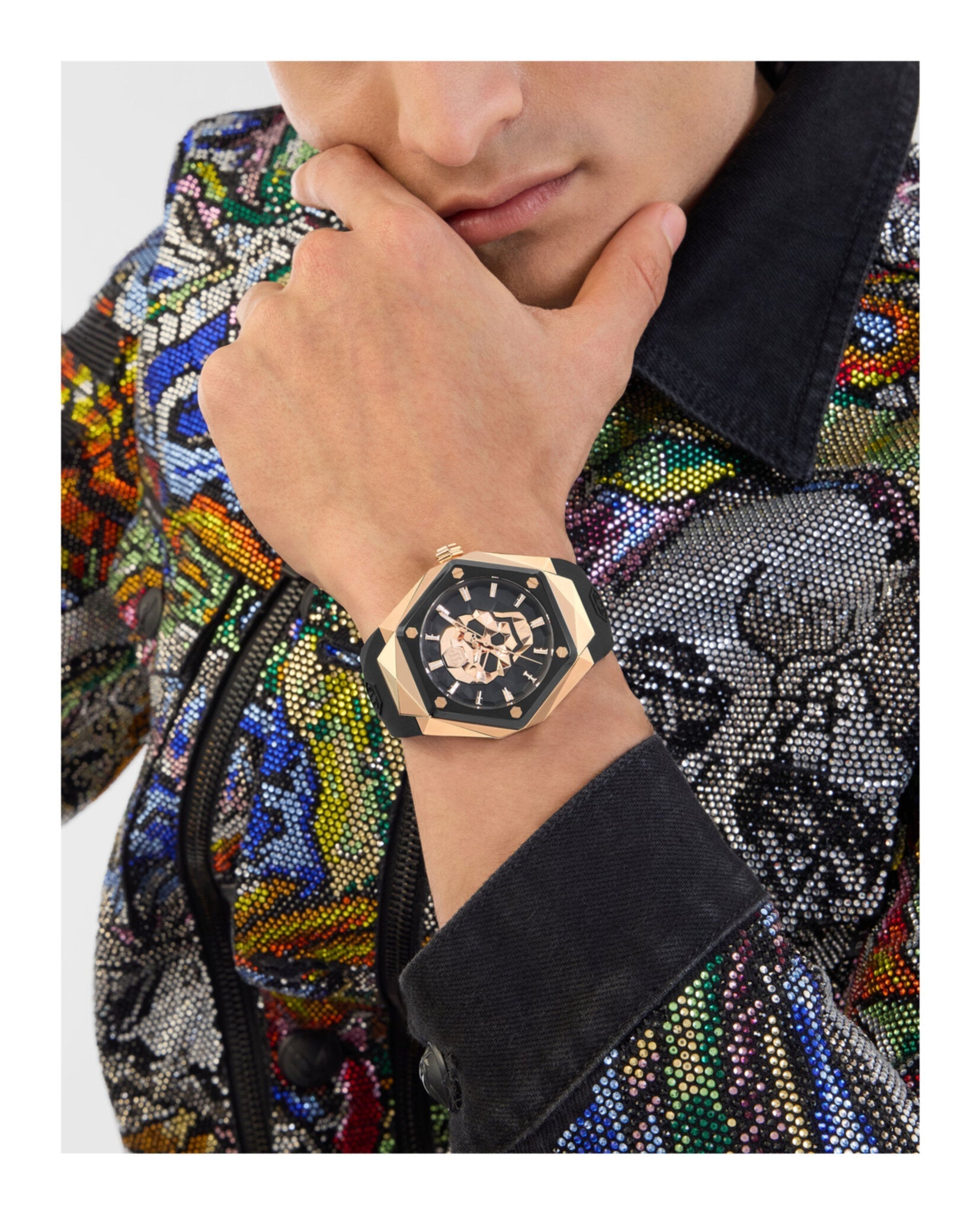 Philipp Plein The $kull Spikes Silicone Watch Watches - Tophatter Daily Deals