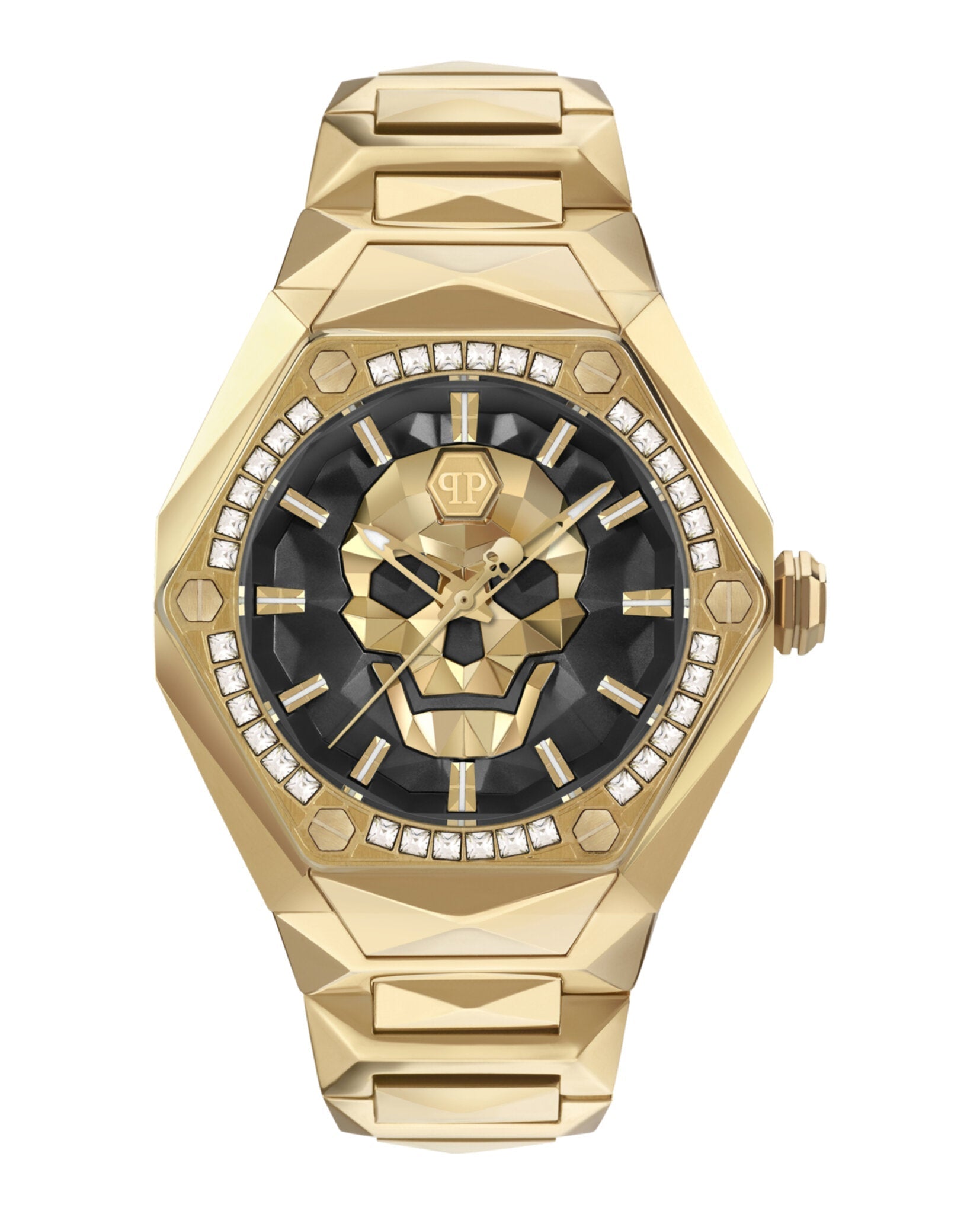Philipp Plein The $kull Spikes Crystal Watch Gold Watches - Tophatter Daily Deals
