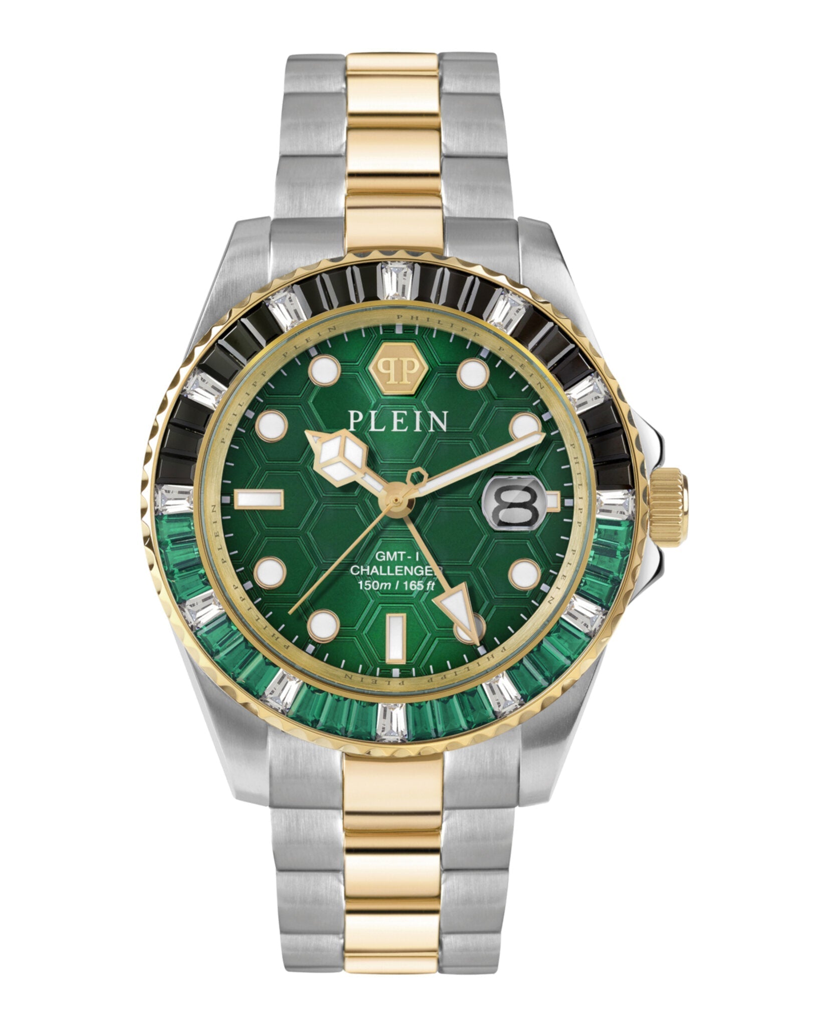 Philipp Plein GMT-I Challenger Baguettes Bracelet Watch Two Tone Watches - Tophatter Daily Deals