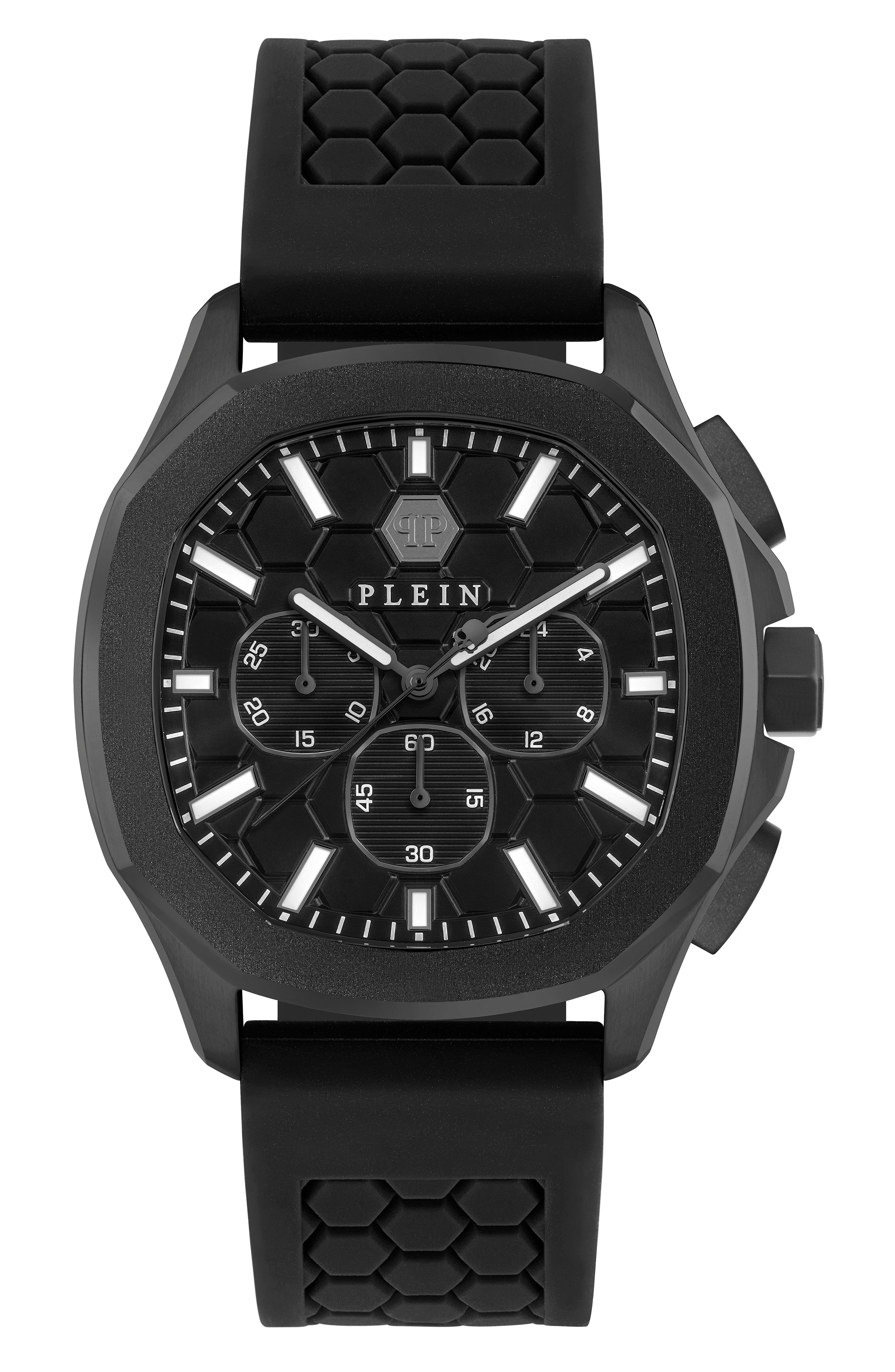 Philipp Plein $pectre Chrono Silicone Watch Black Watches - Tophatter Daily Deals