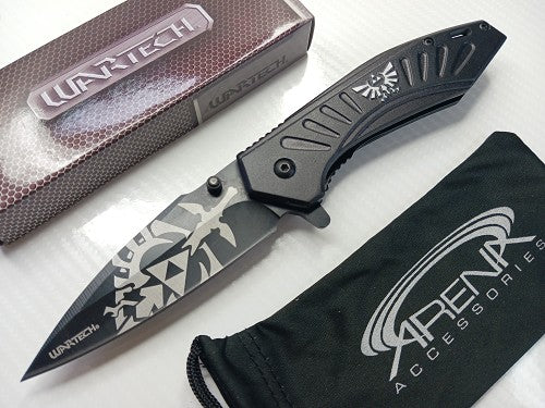 Black Wartech Legend of Zelda Spring Assisted Pocket Knife - Tophatter Daily Deals