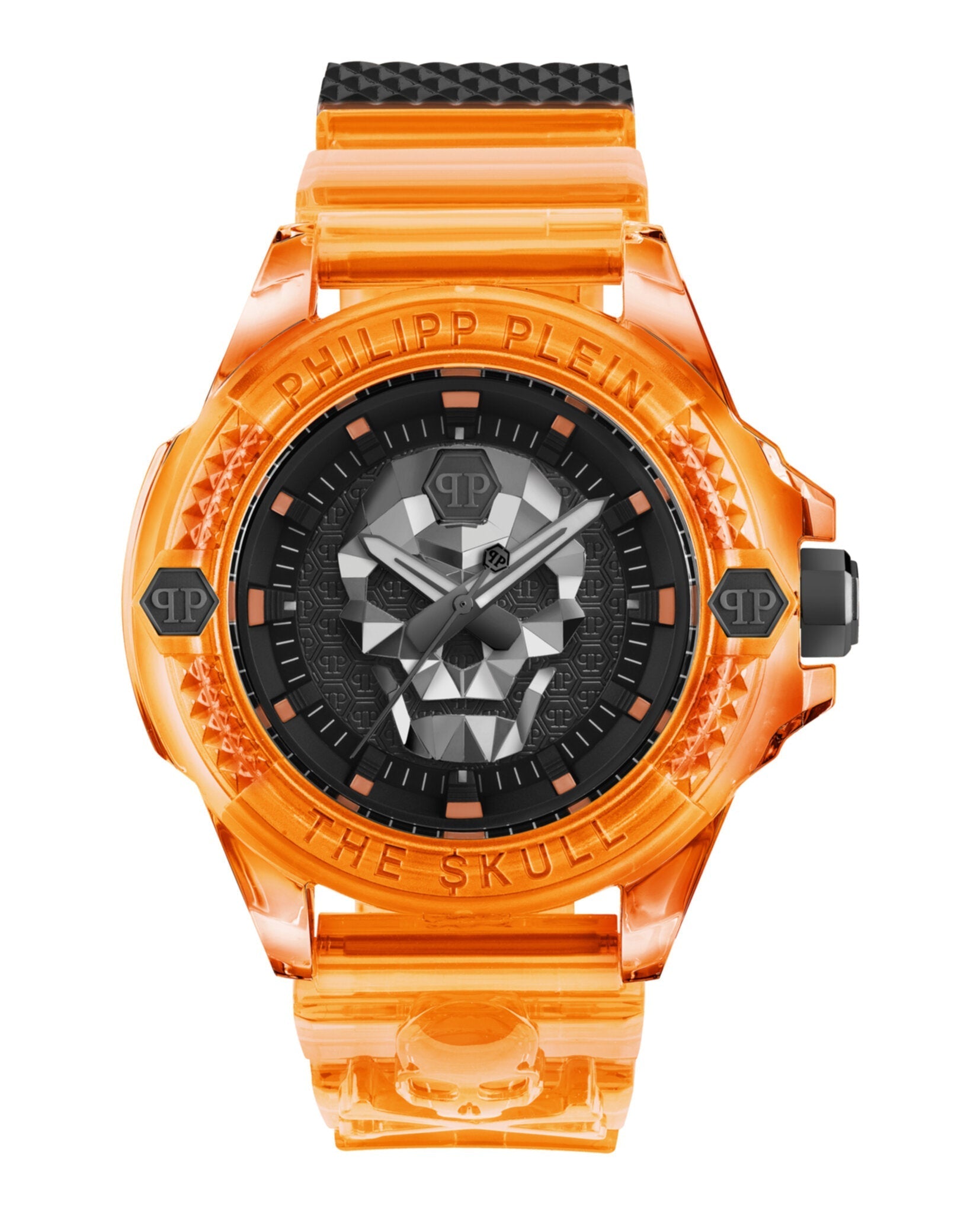 Philipp Plein The $kull Scuba Duba Edition Silicone Watch Orange Watches - Tophatter Daily Deals
