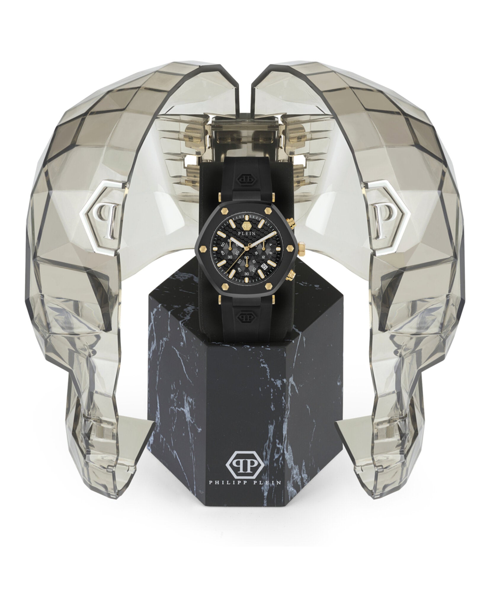 Philipp Plein The Hexagon Chrono Silicone Watch Watches - Tophatter Daily Deals