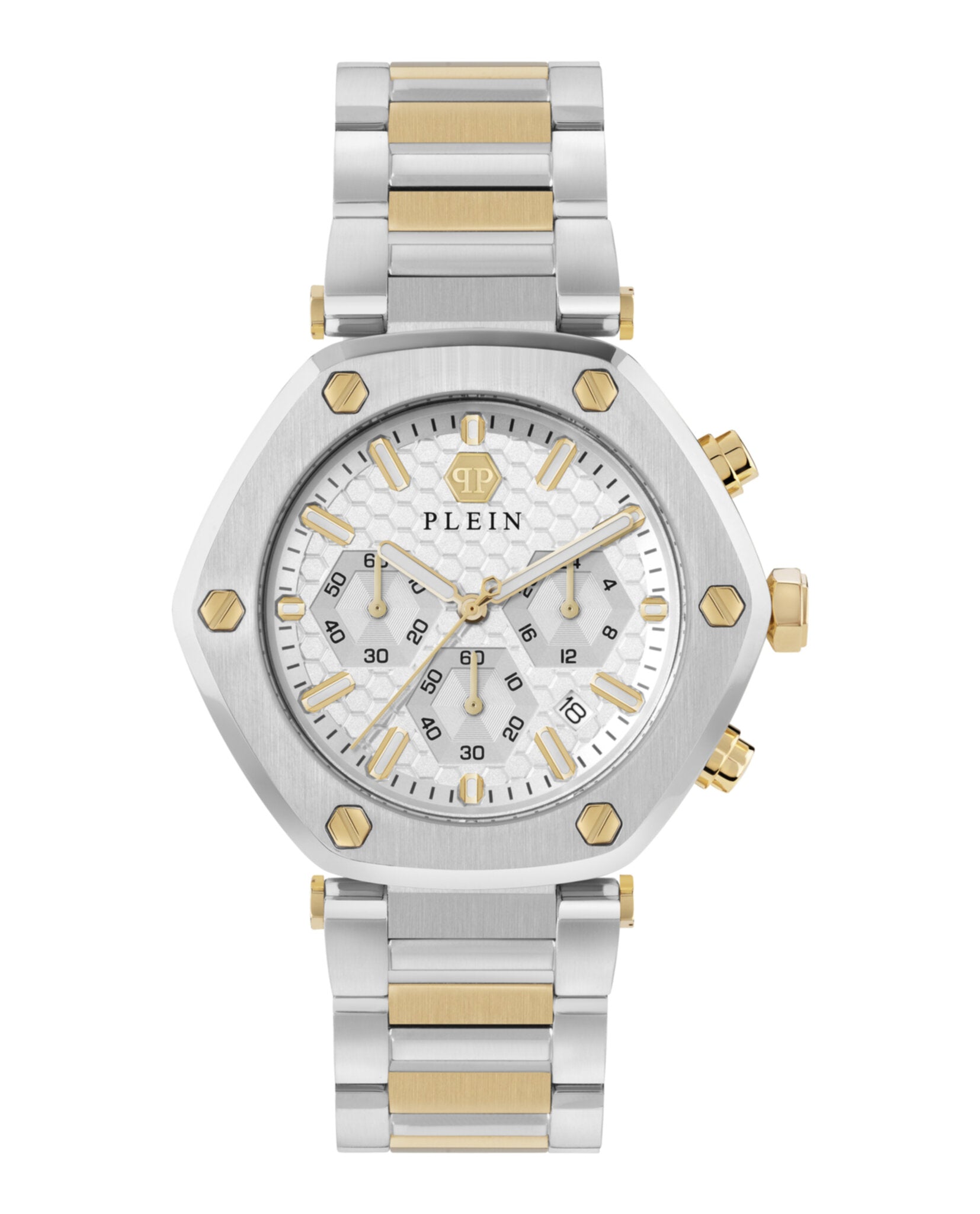 Philipp Plein The Hexagon Chrono Bracelet Watch Two Tone Watches - Tophatter Daily Deals