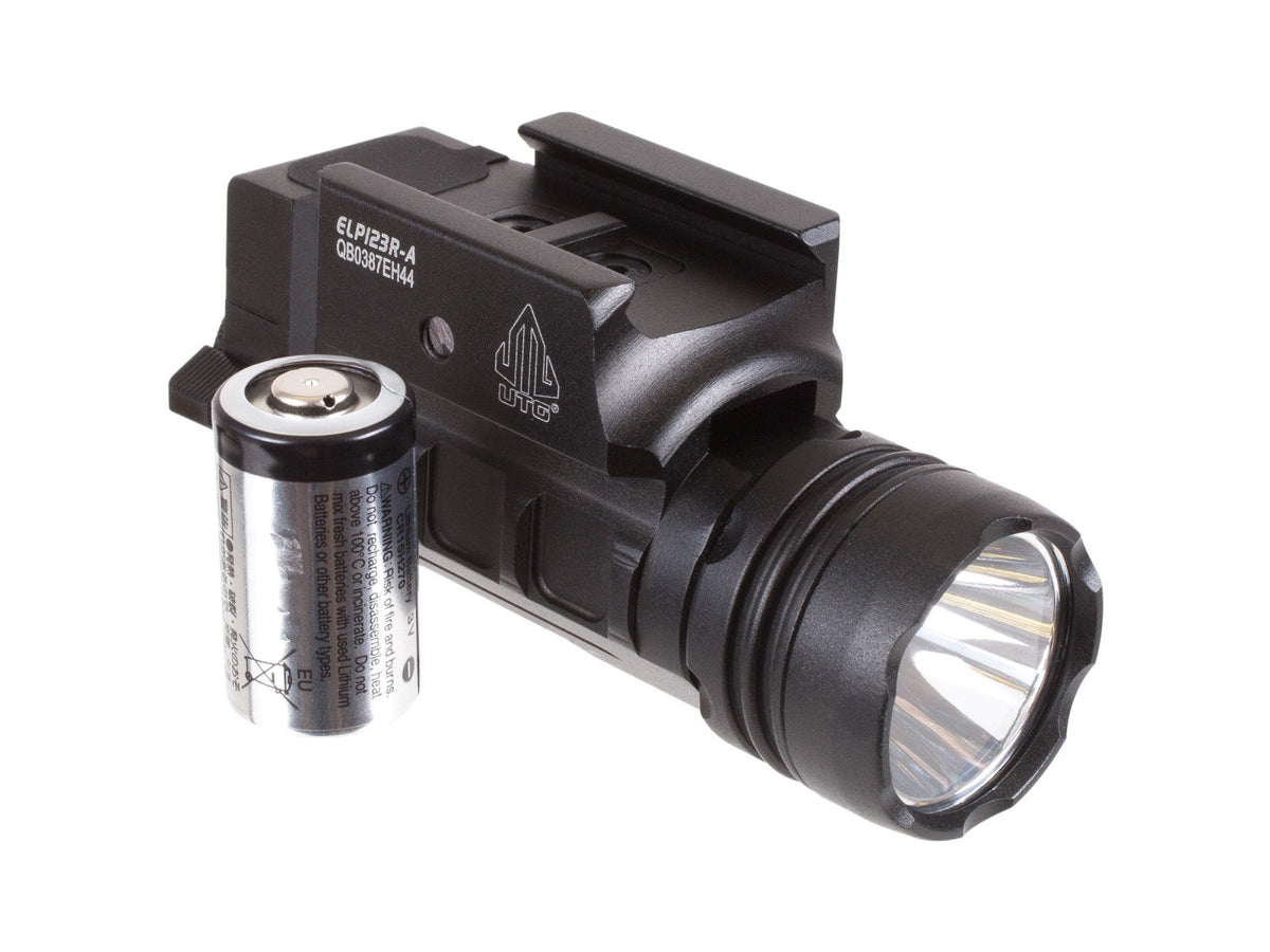 UTG Sub-Compact Pistol Flashlight, 400-Lumen CREE 3V LED, Picatinny Mount - Tophatter Daily Deals