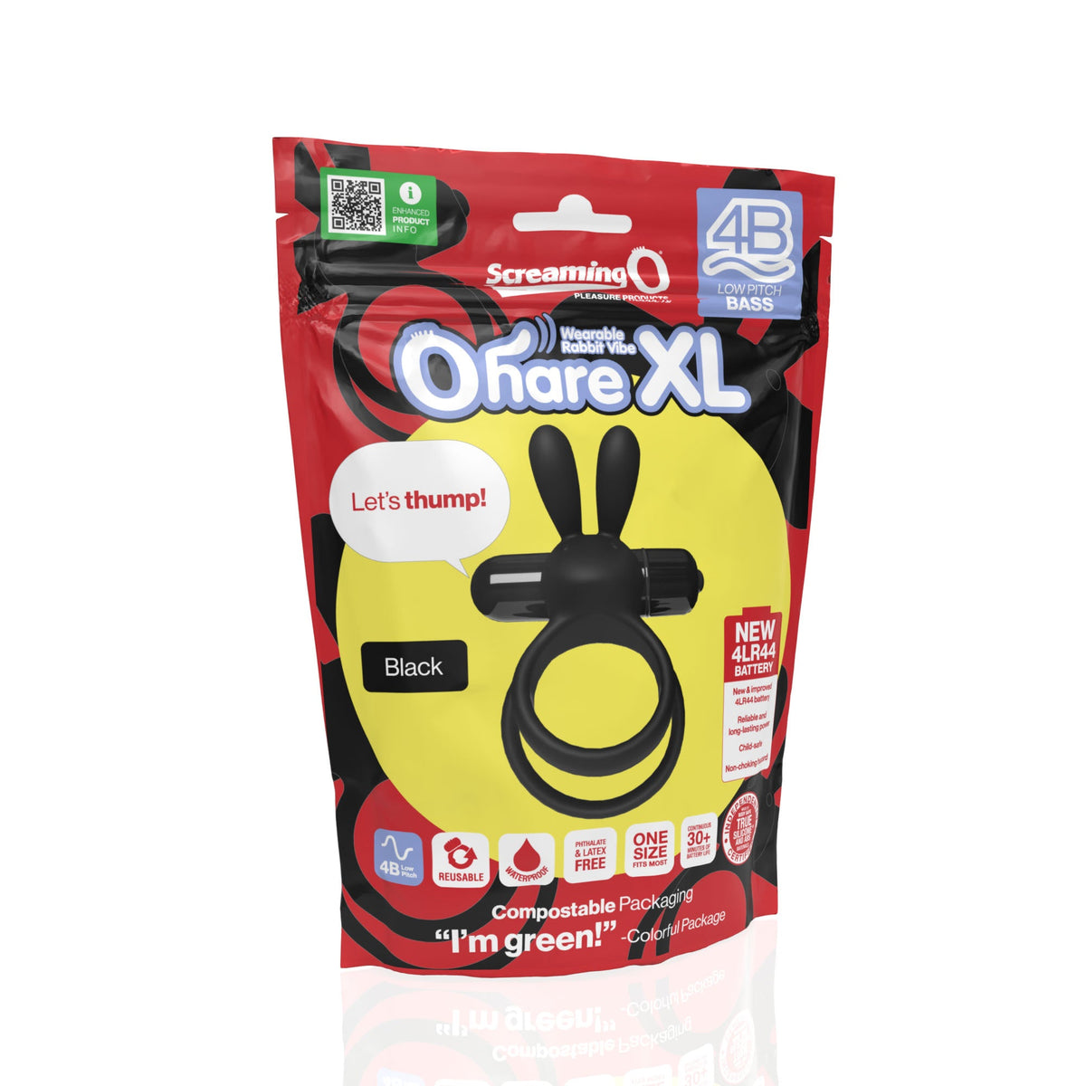 Screaming O 4B Ohare XL Black – Powerful Deep Rumbling Vibrations > Cock Ring > Vibrating - Tophatter Daily Deals