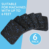 Rubber Mat for Treadmill - Katai - 6 Pack Treadmill Pads for Hardwood Floors and Carpet Protection - Exercise Equipment Mat made from High Density Exercise & Fitness - Tophatter Daily Deals