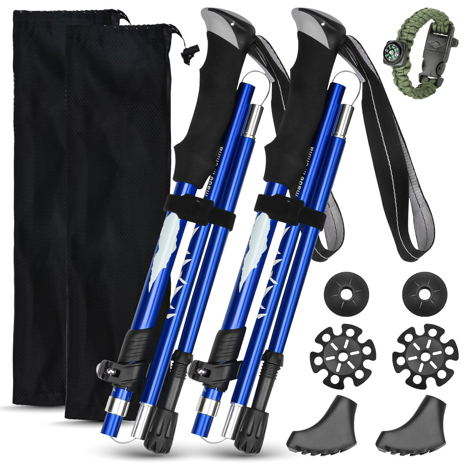 Collapsable Compass Collapsible Trekking Pole - Multifunctional Compass Paracord Bracelet ...