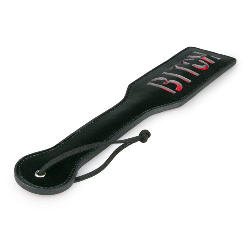 Vegan Leather Paddle - Black & Red - Imprints 'BITCH" > Bondage Gear > Paddles - Tophatter Daily Deals
