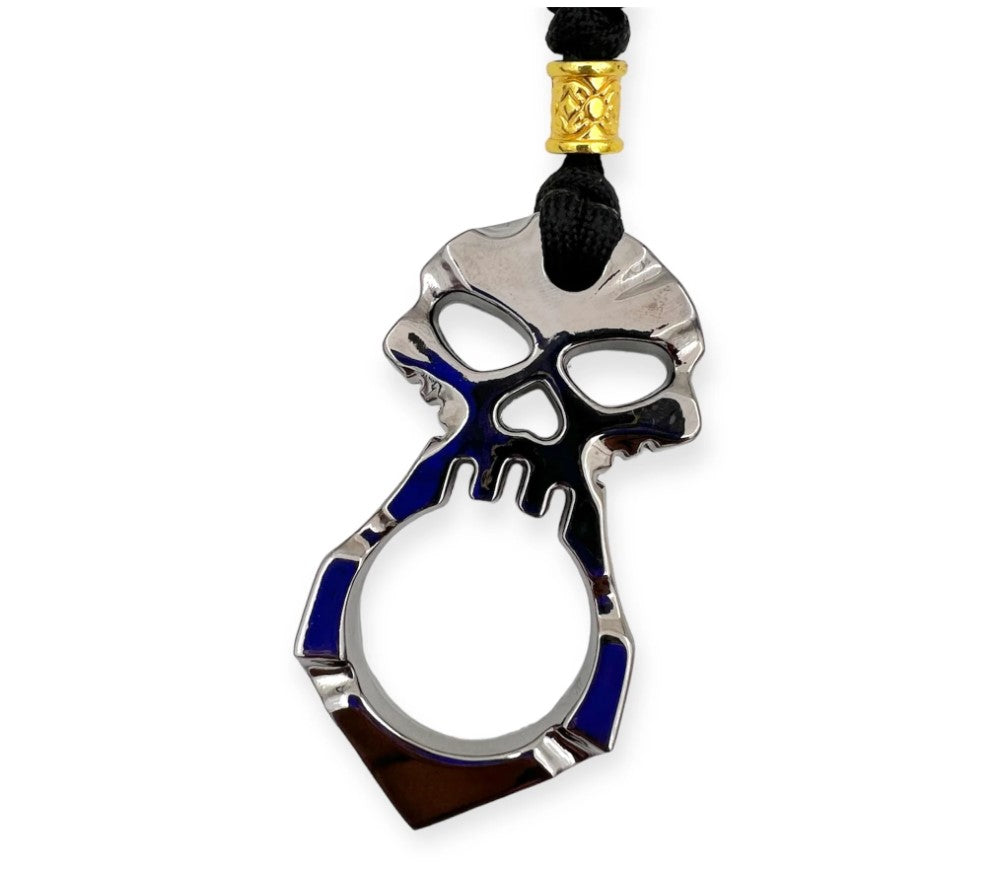 One Finger Skull Knuckle Paracord Self Defense Keychain - 9 Colors Smoke SD-KeyChain - Tophatter Daily Deals