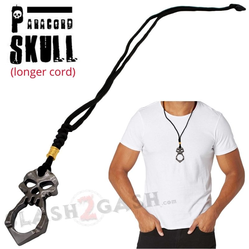 One Finger Skull Knuckle Paracord Self Defense Keychain - 9 Colors Smoke - Necklace SD-KeyChain - Tophatter Daily Deals