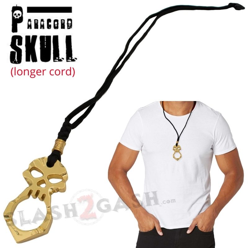 One Finger Skull Knuckle Necklace Self Defense Keychain - Gold Gold SD-KeyChain - Tophatter Daily Deals
