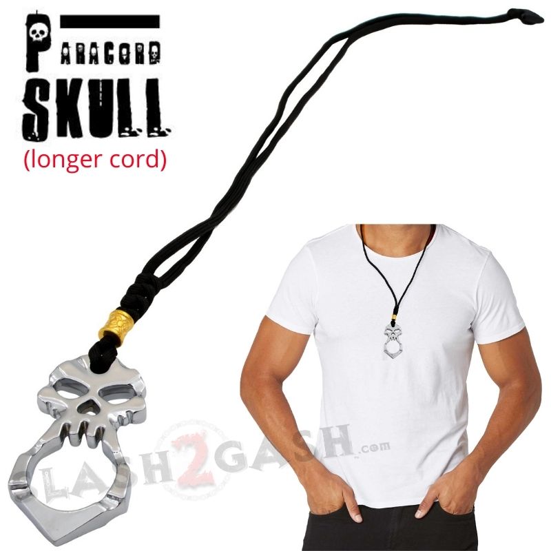 One Finger Skull Knuckle Paracord Self Defense Keychain - 9 Colors Silver - Necklace SD-KeyChain - Tophatter Daily Deals