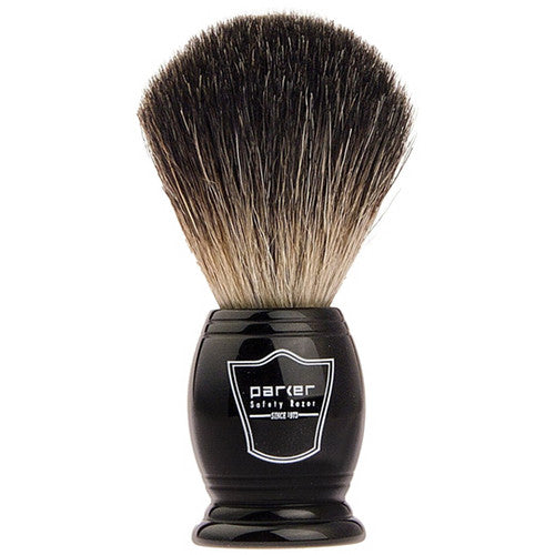 Parker - Black Handle w/ Black Badger Bristle Shaving Brush - BKBB Shaving & Grooming - Tophatter Daily Deals