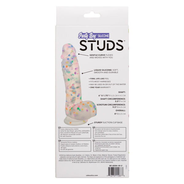 CalExotics Party Boy Silicone Studs 6 Inch Flexible Silicone Dildo – Flexible Toy > Dildos > Realistic Dildos - Tophatter Daily Deals