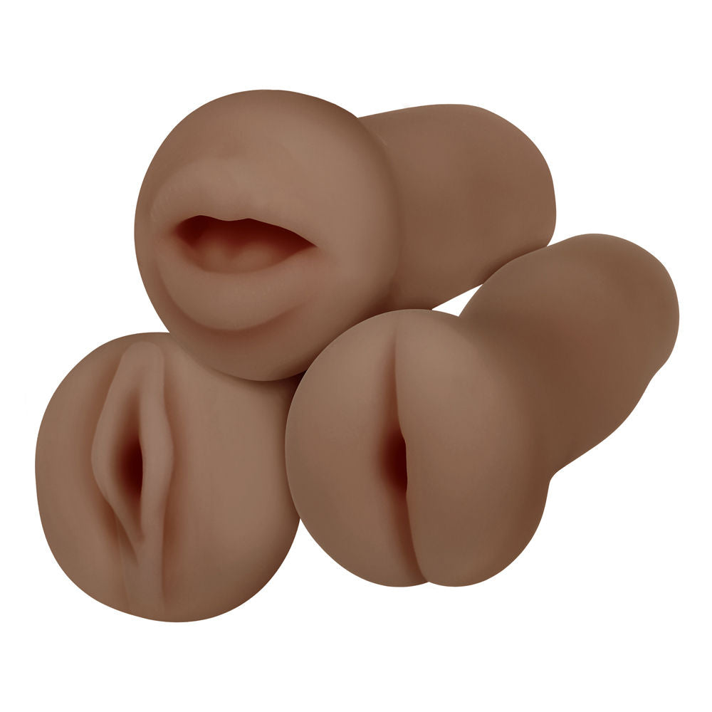 Party Pack Dark Realistic Strokers 3x Set > Sex Toys For Men > Masturbators > Manual - Tophatter Daily Deals