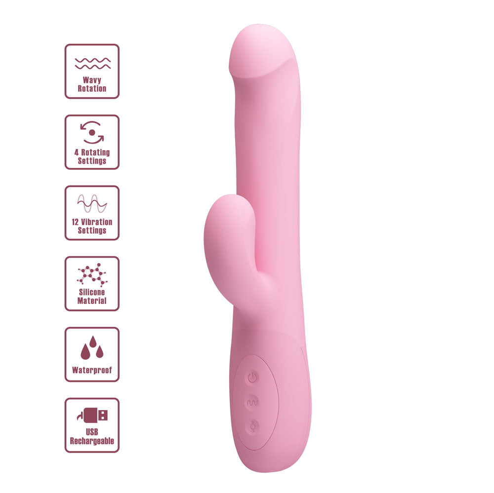 Party Up Dean Wavy Rotation Vibe 23.8 cm Rotating Rabbit Vibrator > Vibrators > Ladies > Rabbit - Tophatter Daily Deals