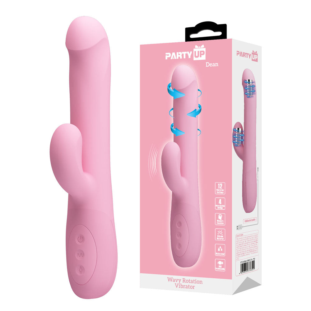 Party Up Dean Wavy Rotation Vibe 23.8 cm Rotating Rabbit Vibrator > Vibrators > Ladies > Rabbit - Tophatter Daily Deals