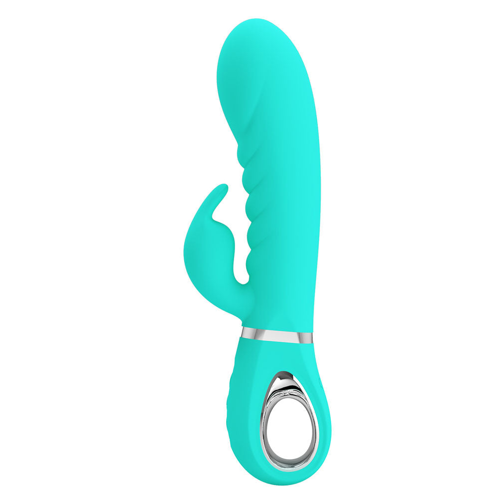 Party Up Edward Rabbit Vibe Teal 20 cm Rabbit Vibrator > Vibrators > Ladies > Rabbit - Tophatter Daily Deals