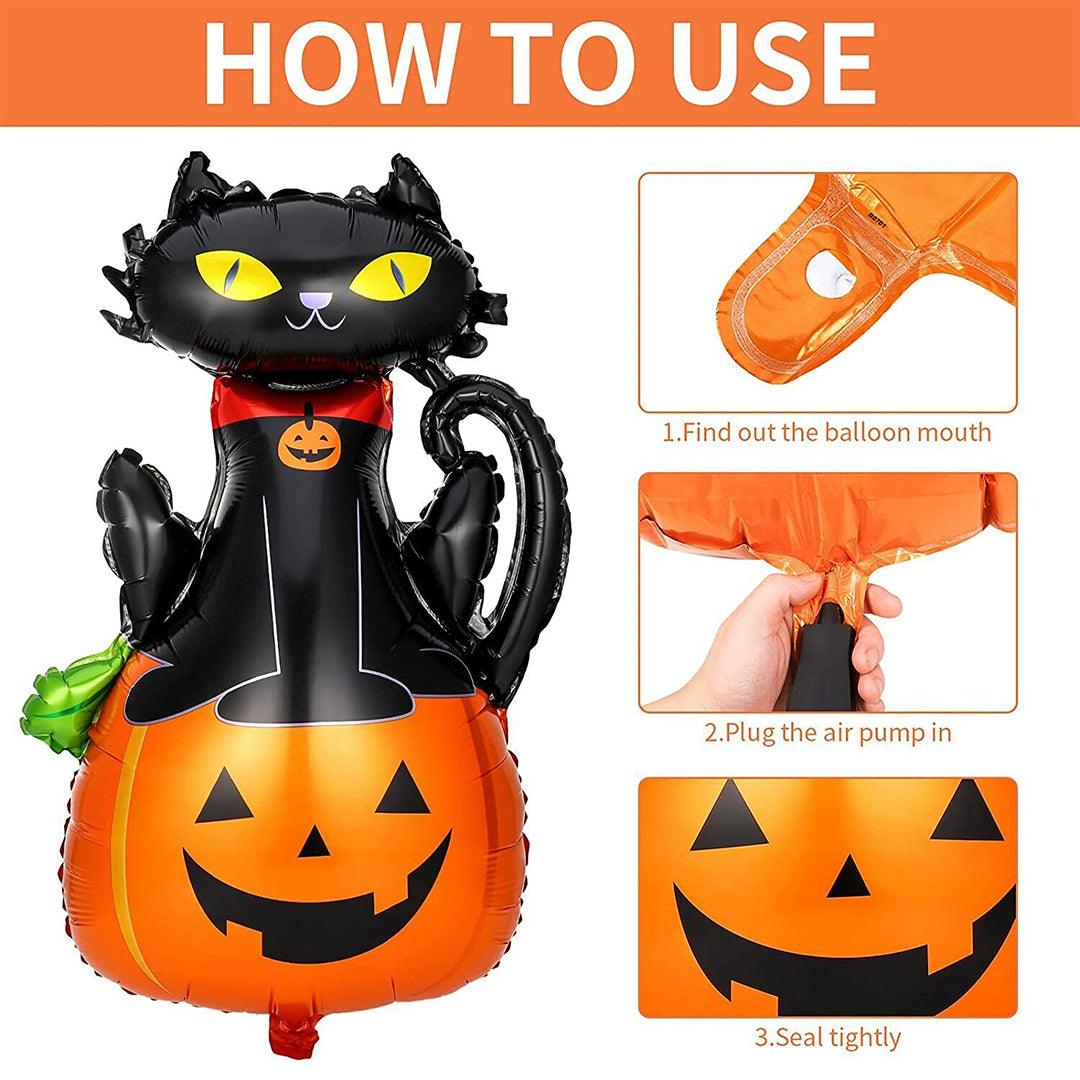 Halloween Decorations With Balloons - 9x Halloween Foil Balloons Party Decor Ghost Bat Cat Spider Pumpkin Skull Witch Festive & Franchise - Tophatter Daily Deals