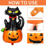 Halloween Decorations With Balloons - 9x Halloween Foil Balloons Party Decor Ghost Bat Cat Spider Pumpkin Skull Witch Festive & Franchise - Tophatter Daily Deals