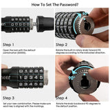Best Bike Lock UK - Heavy Duty High Security 90cm 5-Digit Combination Chain Lock Cycling - Tophatter Daily Deals