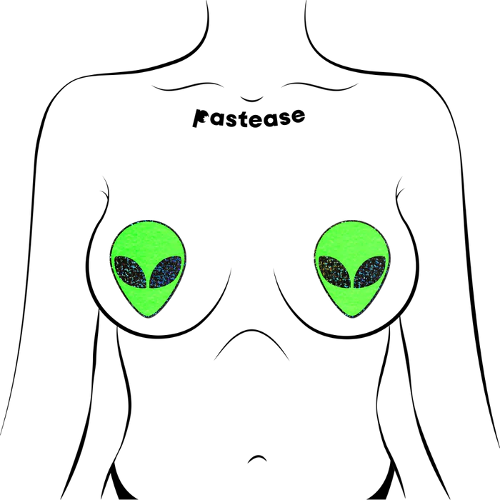 Glow In The Dark Glitter Alien Pasties - Tophatter Daily Deals