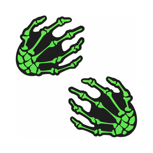 Zombie UV Reactive Boney Hands Nipple Pasties - Tophatter Daily Deals