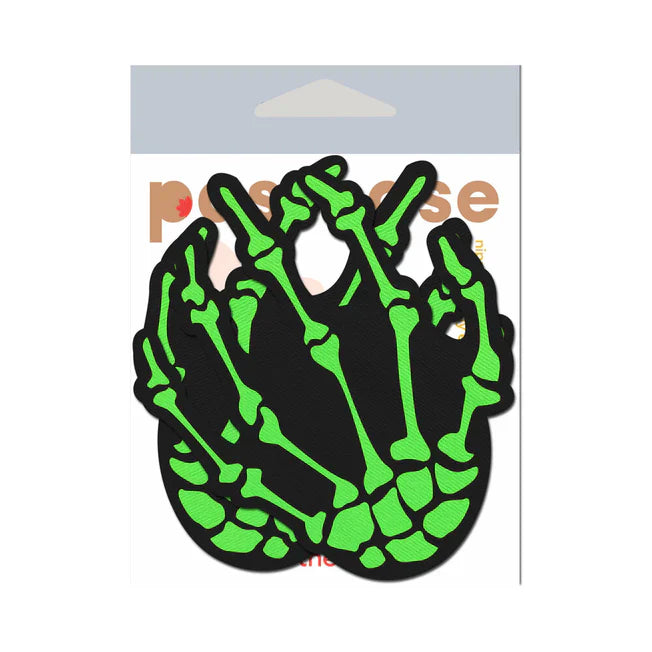 Zombie UV Reactive Boney Hands Nipple Pasties - Tophatter Daily Deals